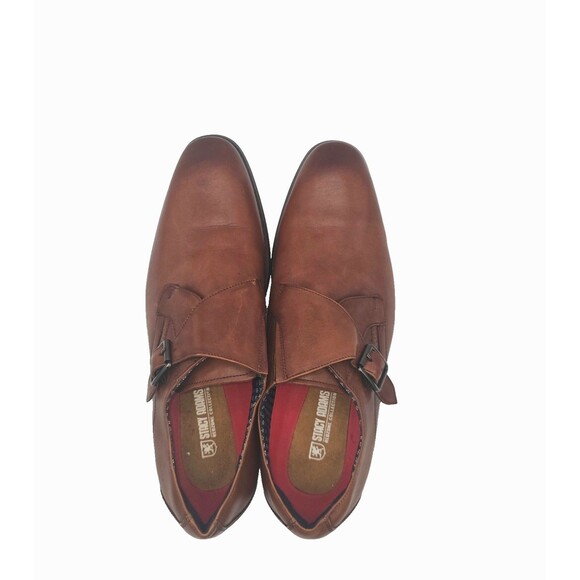 Stacy Adams Karcher Monk Strap Cognac Leather Dress Shoes 11M main image 4